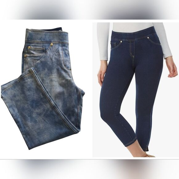 NyGard 4-Way Stretch Denim Capris Medium-Wash, Size M (10-12) - Picture 1 of 9